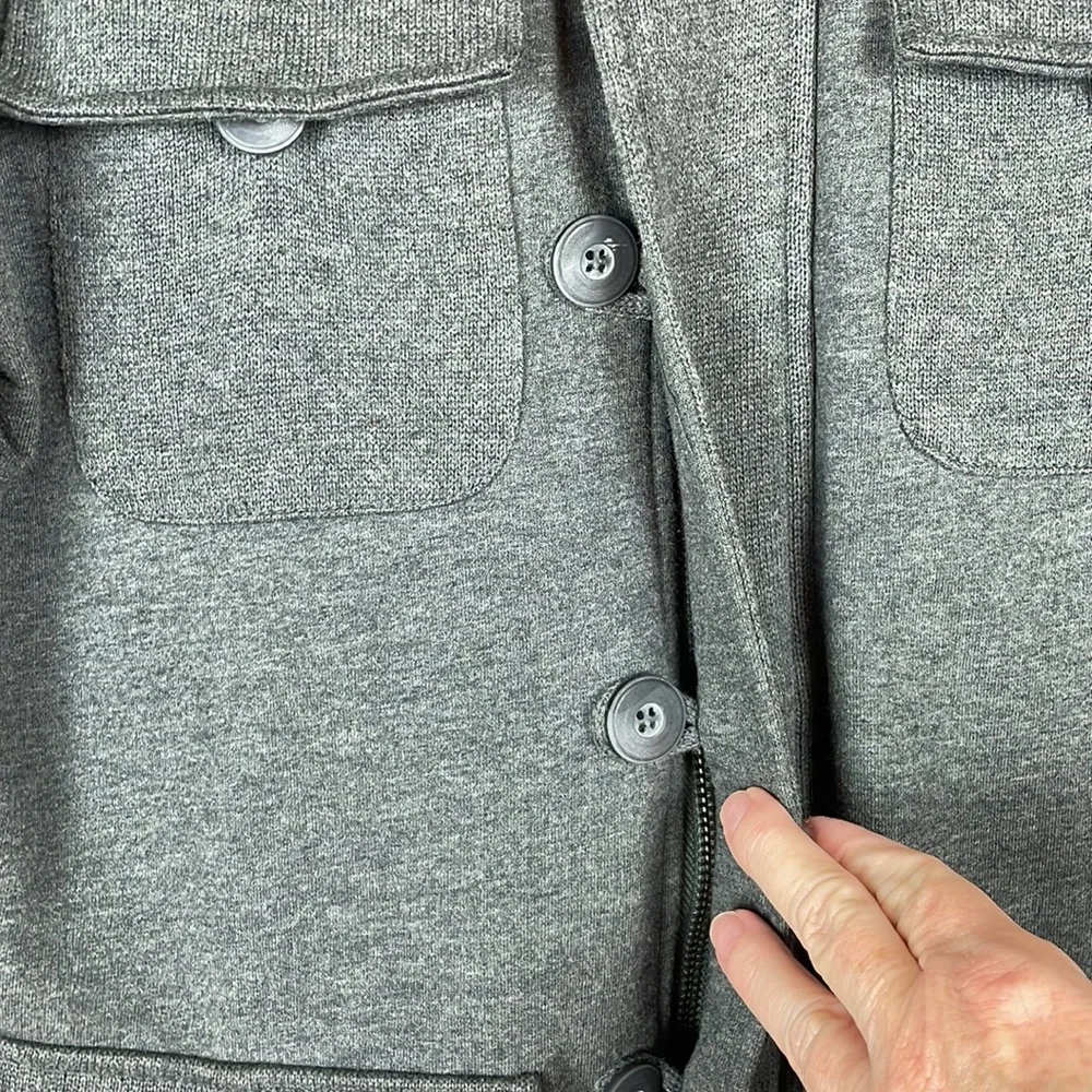 Civil Society We the People Charcoal Sweater w/Zipper and Buttons w/Loop -Medium